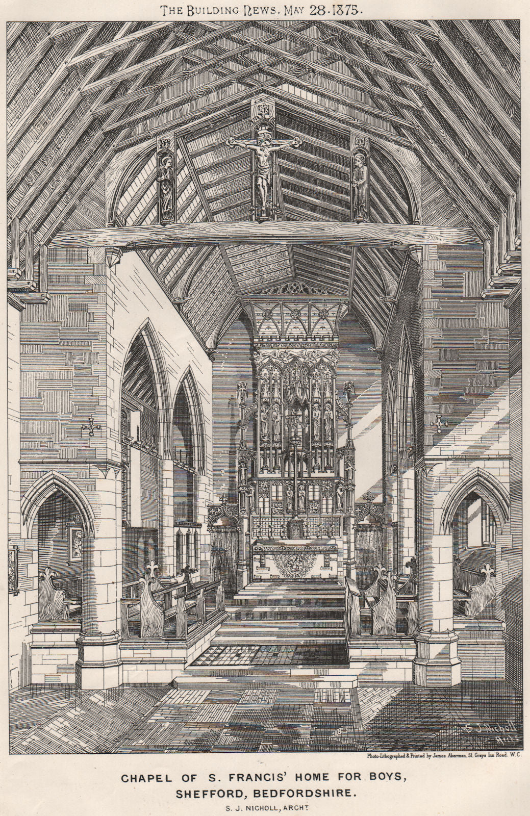 Chapel of St. Francis, Home for Boys, Shefford, Bedfordshire; S.J. Nicholl 1875